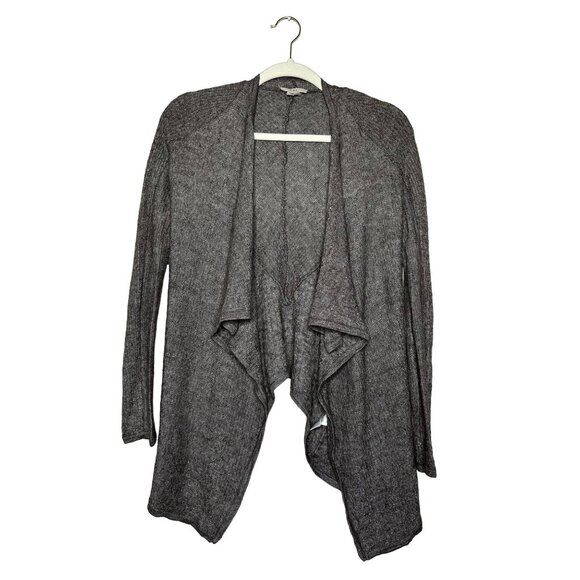 Helmut Lang Draped Cardigan Size Small Sweater Alpaca Silk Blend Gray Brown - Picture 2 of 9